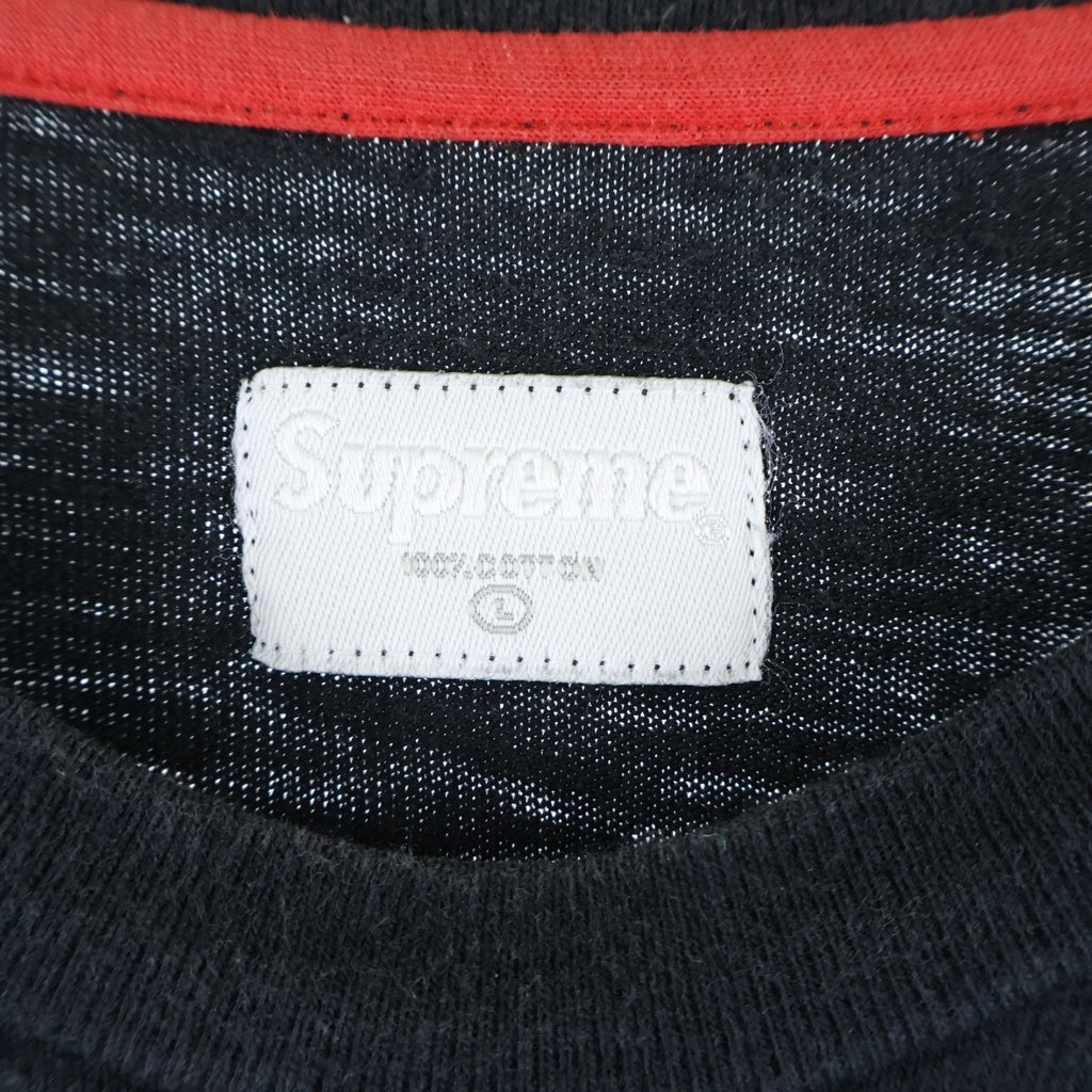 SUPREME(シュプリーム) 08AW L/S Football Top ロゴ プリント ロングスリーブ 長袖 Tシャツ カットソー ブラック