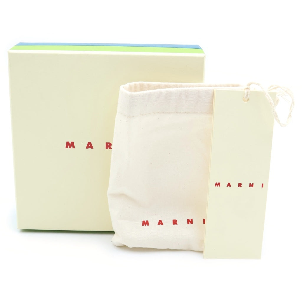 MARNI(マルニ) ステッチロゴ カーフレザー ウォレット 三つ折り財布 ブラウン PFMI0097U0 レディース