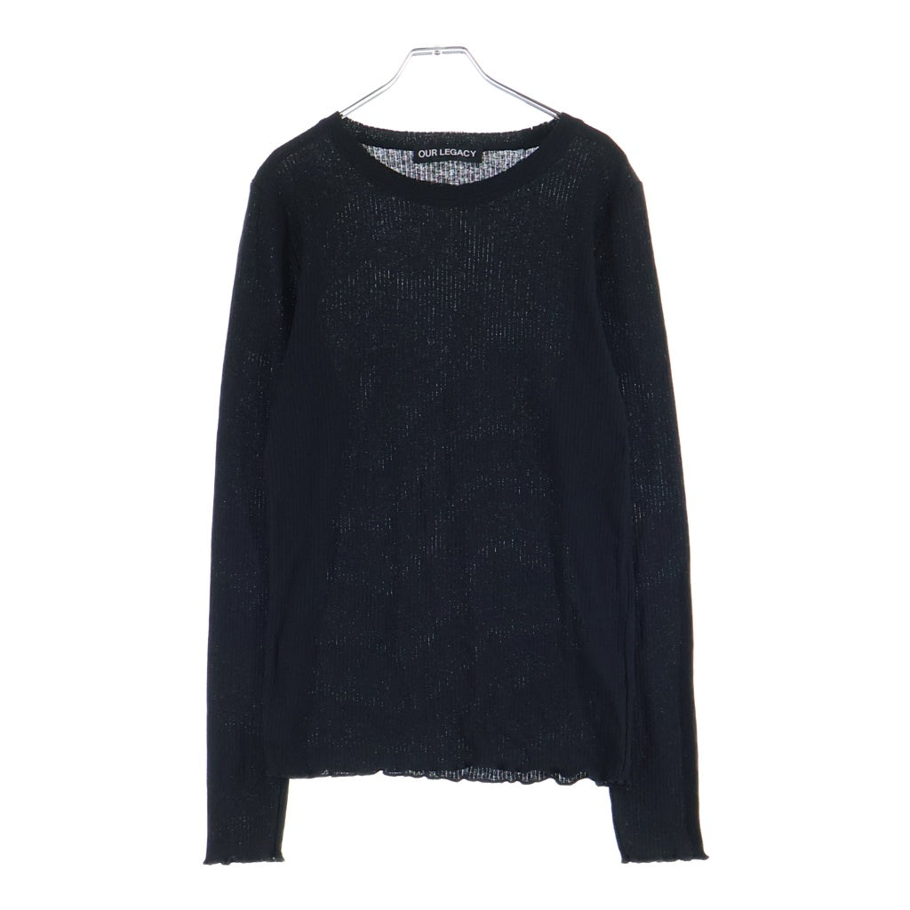 OUR LEGACY(アワーレガシー) ELONGATED LONGSLEEVE エルンゲーテッド ロングスリーブ カットソー ブラック M4266EC