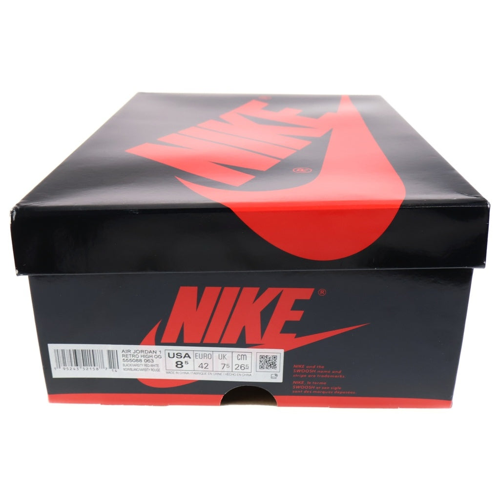 NIKE(ナイキ) AIR JORDAN 1 HIGH OG PATENT BRED エアジョーダン1 パテントブレッド レッド/ブラック US8.5/26.5cm 555088-063