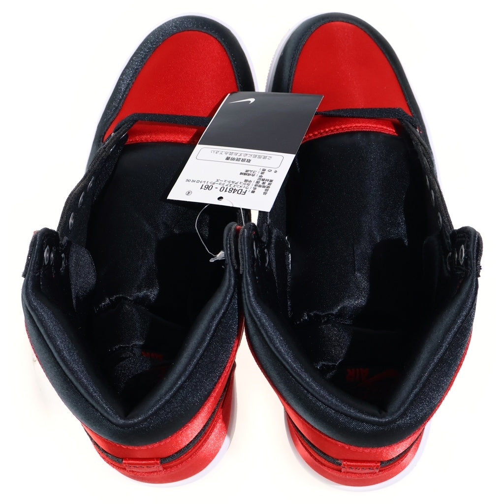 NIKE(ナイキ) WMNS AIR JORDAN 1 RETRO HI OG SATIN BRED ウィメンズ エアジョーダン サテンブレッド ハイカットスニーカー シューズ ブラック/レッド US10/27cm FD4810-061
