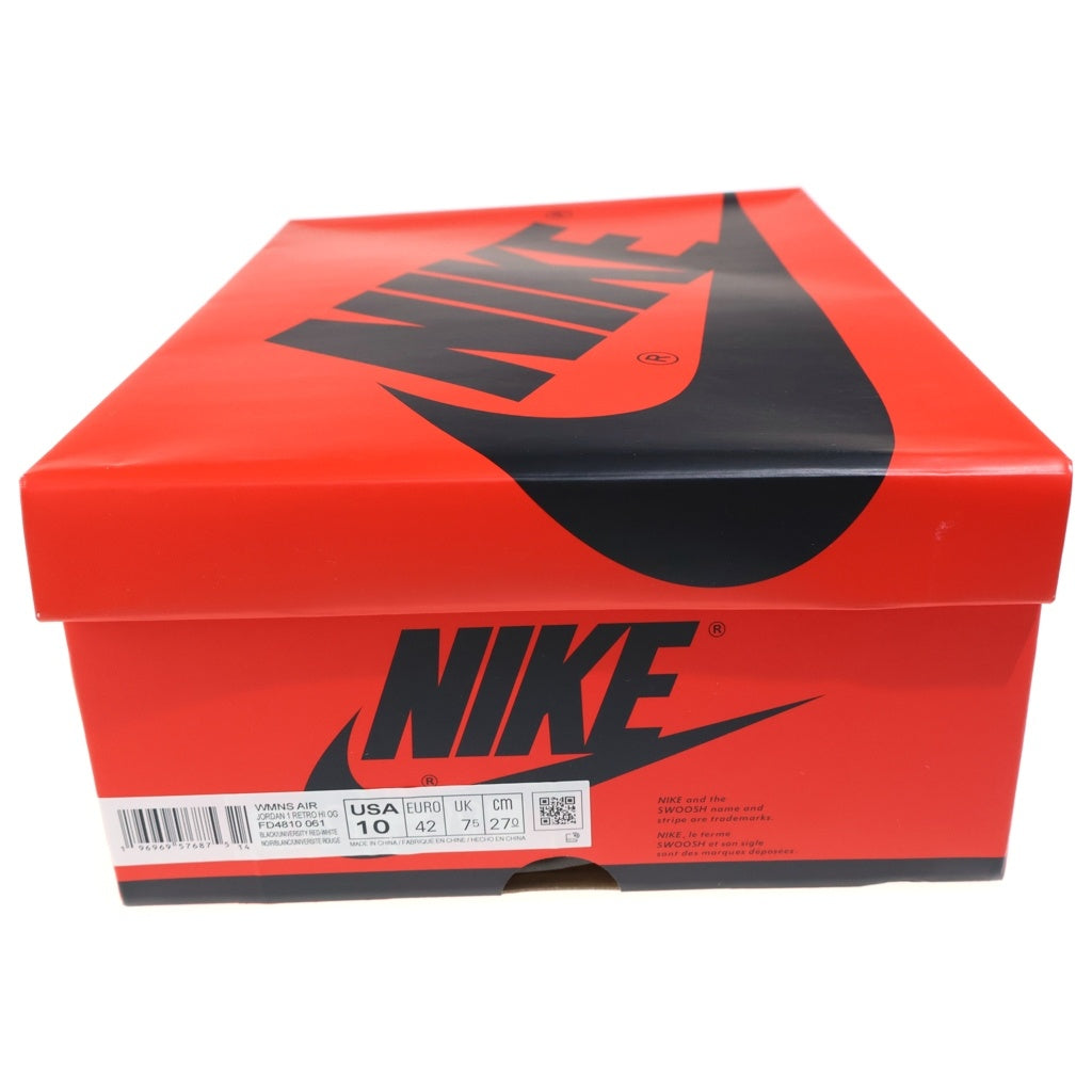NIKE(ナイキ) WMNS AIR JORDAN 1 RETRO HI OG SATIN BRED ウィメンズ エアジョーダン サテンブレッド ハイカットスニーカー シューズ ブラック/レッド US10/27cm FD4810-061