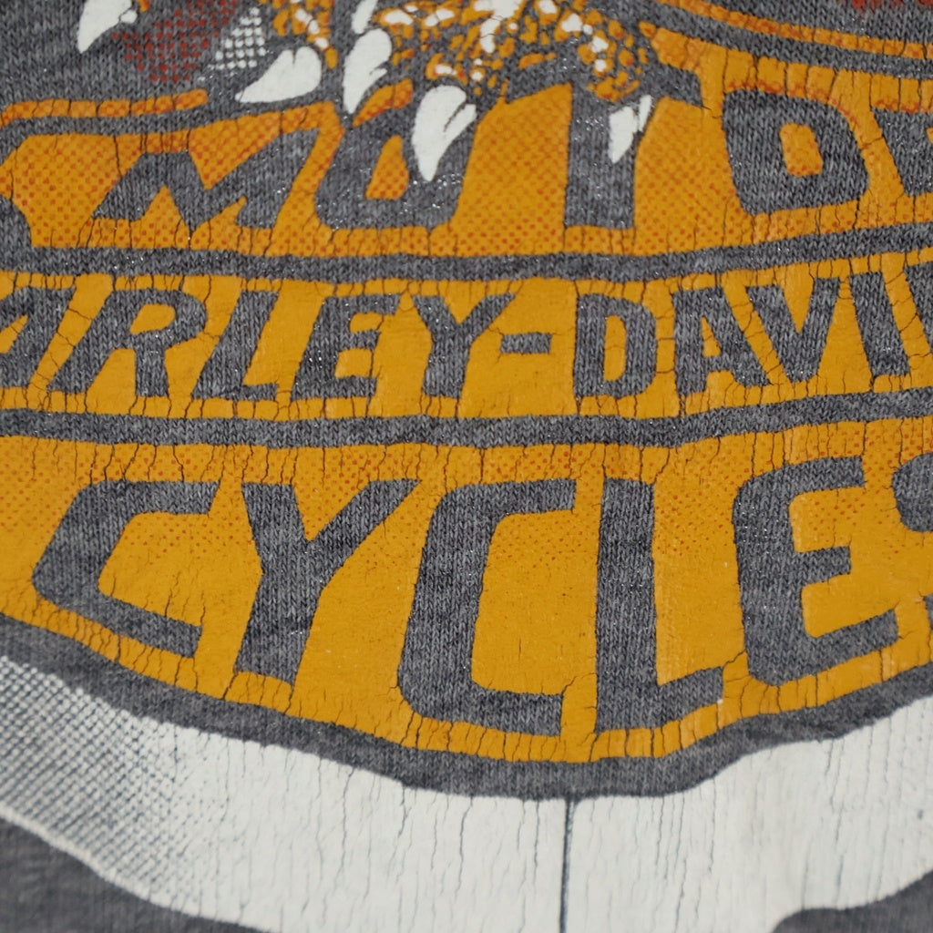 HARLEY DAVIDSON(ハーレーダビッドソン) 80S SCREEN STARS タグ 星条旗 ロゴ プリント 半袖 Tシャツ カットソー グレー