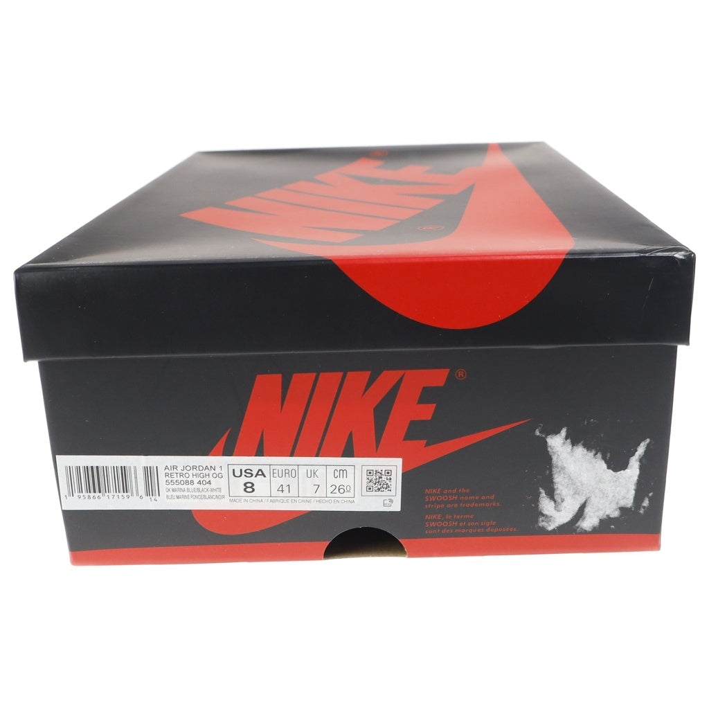 NIKE(ナイキ) Air Jordan 1 Retro High OG Dark Marina Blue エアジョーダン1 レトロ ハイ ダークマリーナブルー ハイカットスニーカー ブルー/ブラック US8/26.0cm 555088-404