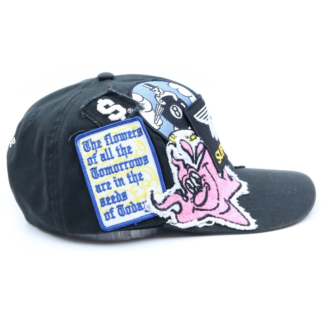 SUPREME(シュプリーム) 25SS Patches 6-Panel パッチワーク シックスパネルキャップ 帽子 ブラック