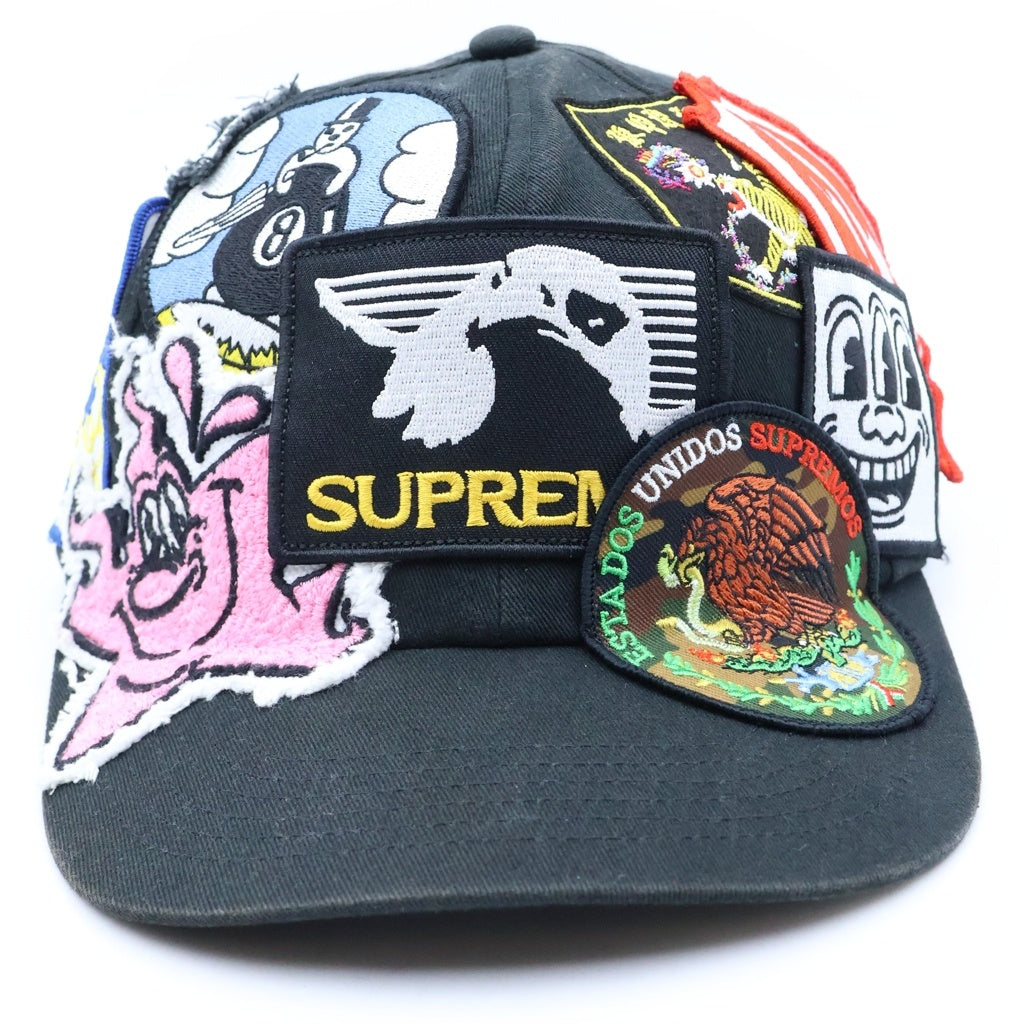 SUPREME(シュプリーム) 25SS Patches 6-Panel パッチワーク シックスパネルキャップ 帽子 ブラック