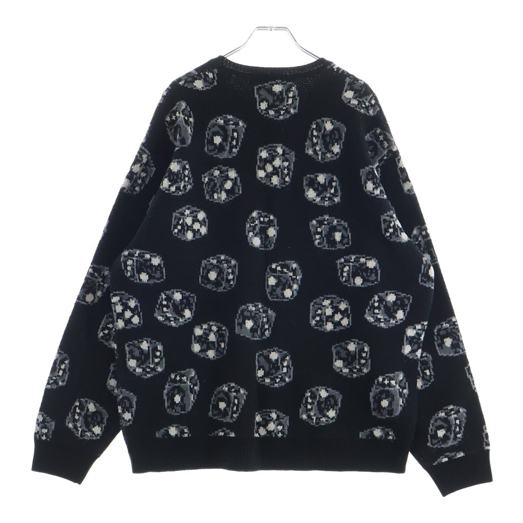 SUPREME(シュプリーム) 22AW Dice Sweater ダイスグラフィックデザイン クルーネックニット セーター ブラック