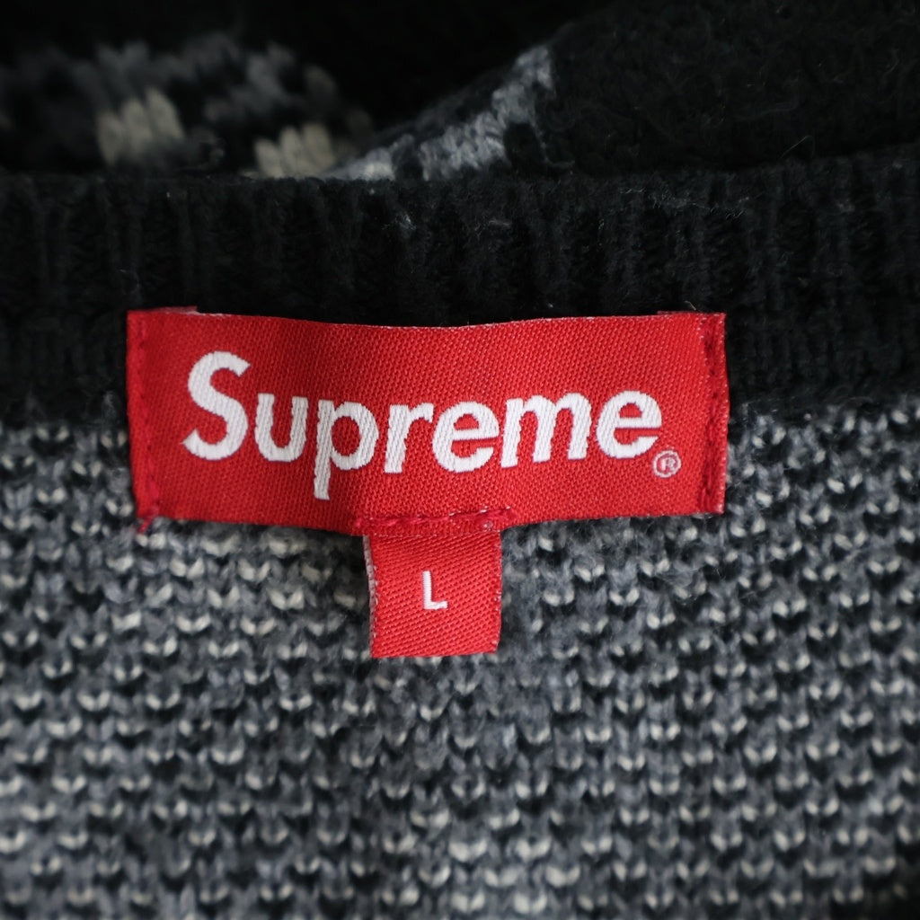 SUPREME(シュプリーム) 22AW Dice Sweater ダイスグラフィックデザイン クルーネックニット セーター ブラック