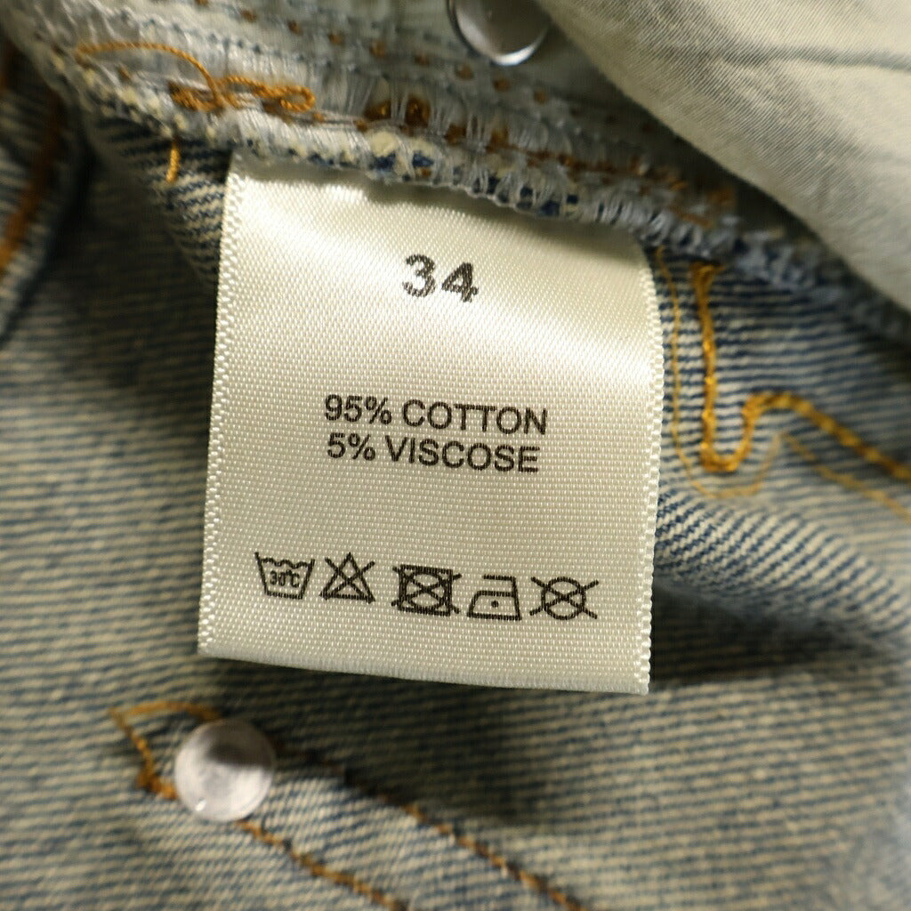 NO BRAND(ノーブランド) Vale Lives Forever ヴェイル・ライブス・フォーエバー Jorts Lucky Charm レザーパッチ デニムショーツ インディゴ