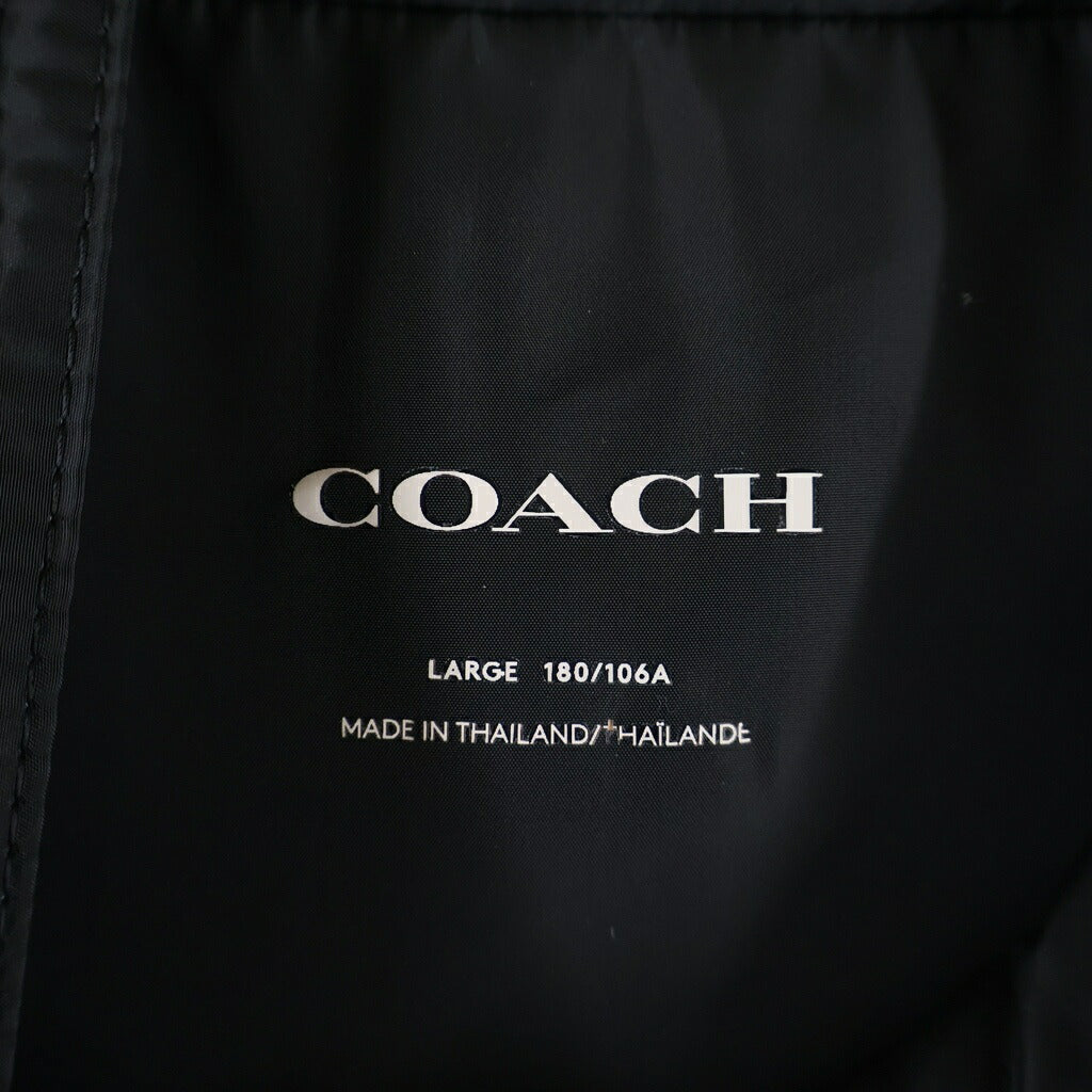 COACH(コーチ) シグネチャーロゴデザイン マルチポケット ダウンベスト ブラック CU801 サイズL