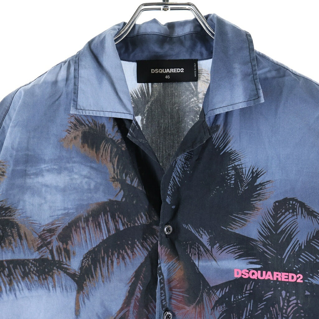 DSQUARED2(ディースクエアード) D2 Sunrise Bowling Shirt サンライズ ボウリング 総柄 半袖 シャツ マルチ S74DM0704