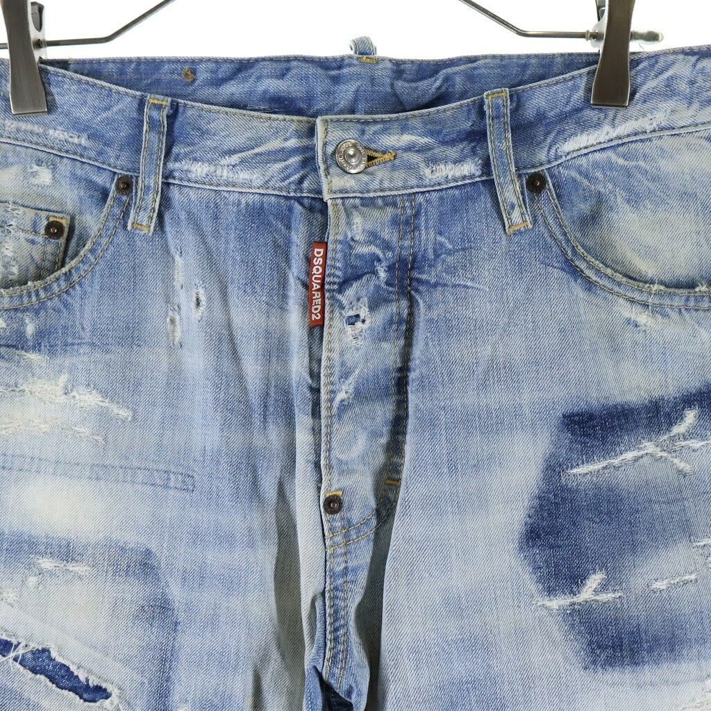 DSQUARED2(ディースクエアード) 22AW Roadie Jean ローディー ジーンズ クラッシュ ウォッシュ加工 デニム パンツ インディゴ S74LB1176