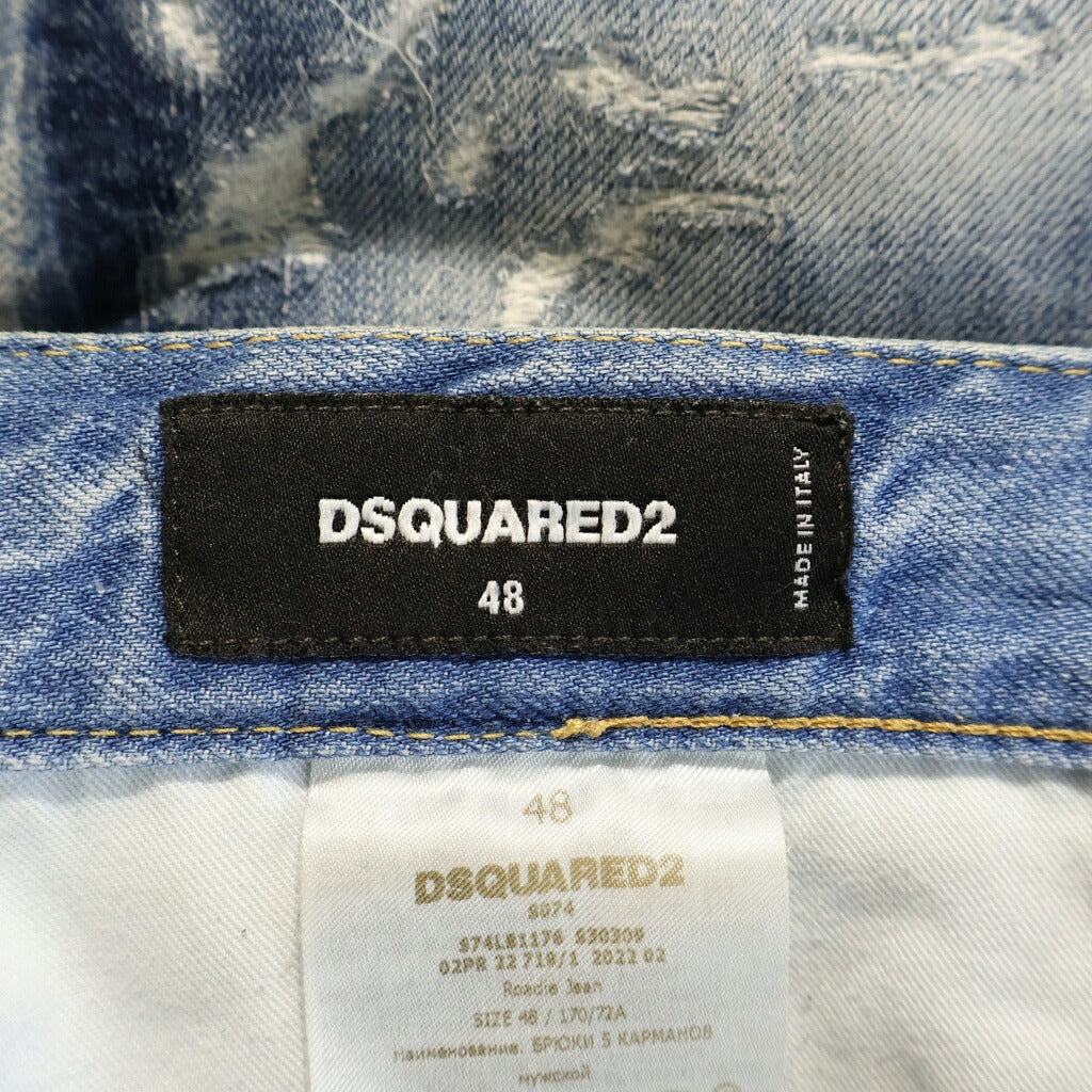 DSQUARED2(ディースクエアード) 22AW Roadie Jean ローディー ジーンズ クラッシュ ウォッシュ加工 デニム パンツ インディゴ S74LB1176