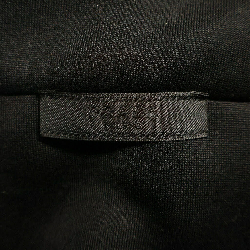 PRADA(プラダ) Re-Nylon Sweatshirt リナイロン トライアングルロゴ ハーフジップスウェットトレーナー ブラック UJL20D