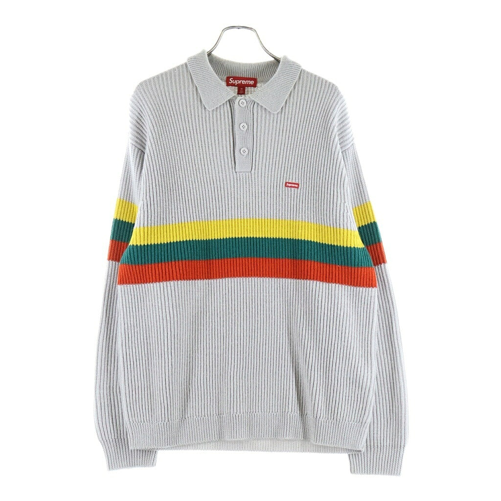 SUPREME(シュプリーム) 23AW Small Box Polo Sweater スモール ボックス ロゴ ポロ セーター ニット グレー