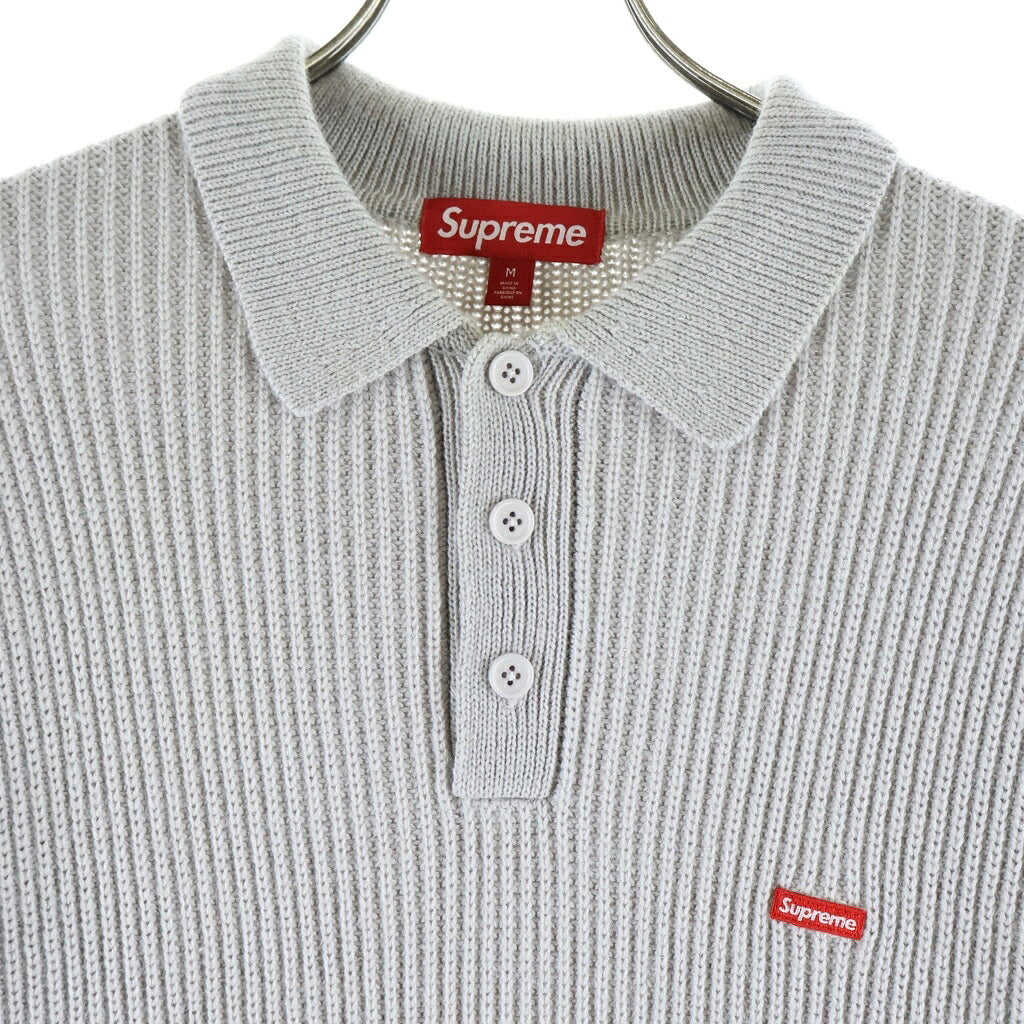 SUPREME(シュプリーム) 23AW Small Box Polo Sweater スモール ボックス ロゴ ポロ セーター ニット グレー