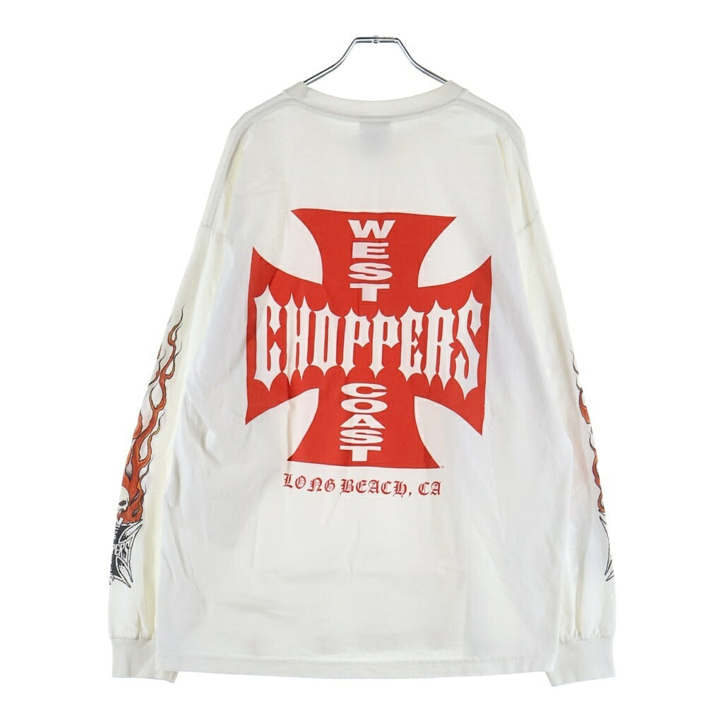 VINTAGE(ヴィンテージ) 00S WEST COAST CHOPPERS CFL ロゴブリント長袖Tシャツ ホワイト