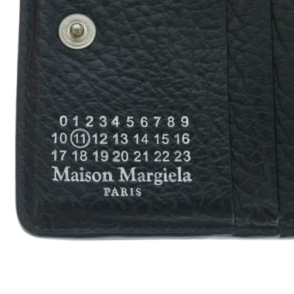 Maison Margiela(メゾンマルジェラ) Compact Bi Fold Wallet コンパクト フォールド ウォレット レザー二つ折り財布 ブラック S56UI0140