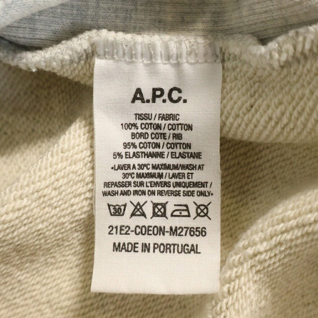 Sacai(サカイ) 21SS ×A.P.C. LOGO PRINT SWEAT CREW アーペーセー フロントロゴプリントスウェットクルーネックプルオーバー スウェットトレーナー グレー 21E2-COEON-M27656