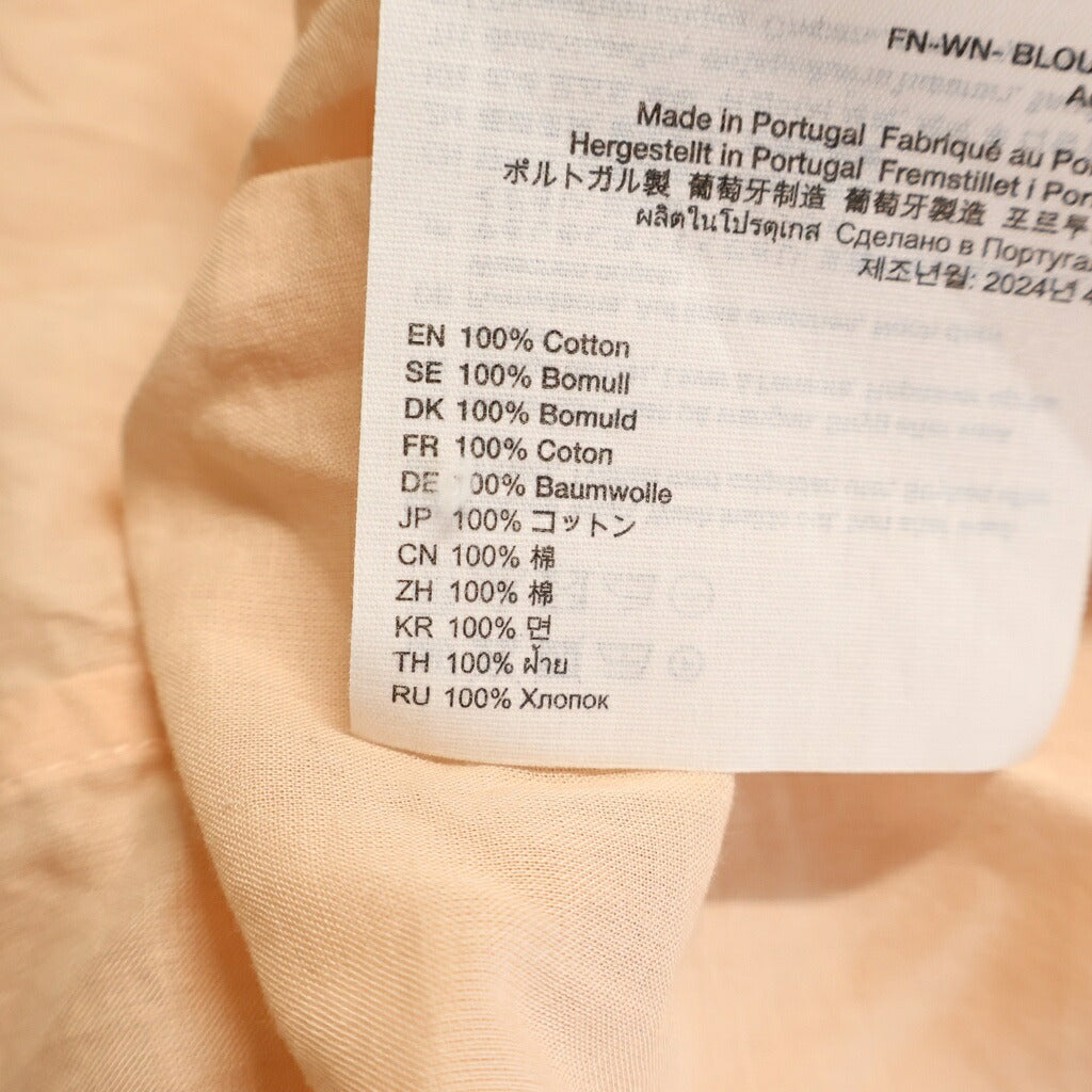 Acne Studios(アクネ ストゥディオズ) エンブロイダリー ロゴ ショート丈 長袖シャツ ブラウス レディース ピンク FN-WN-BLOU001077