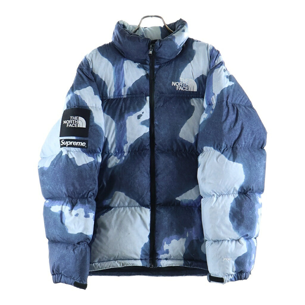SUPREME(シュプリーム) 21AW Bleached Denim Print Nuptse Jacket ブリーチド デニム プリント ヌプシ パファダウンジャケット ブルー ND521001