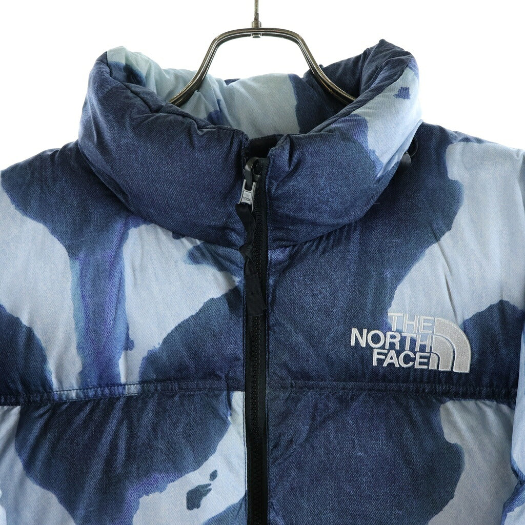 SUPREME(シュプリーム) 21AW Bleached Denim Print Nuptse Jacket ブリーチド デニム プリント ヌプシ パファダウンジャケット ブルー ND521001
