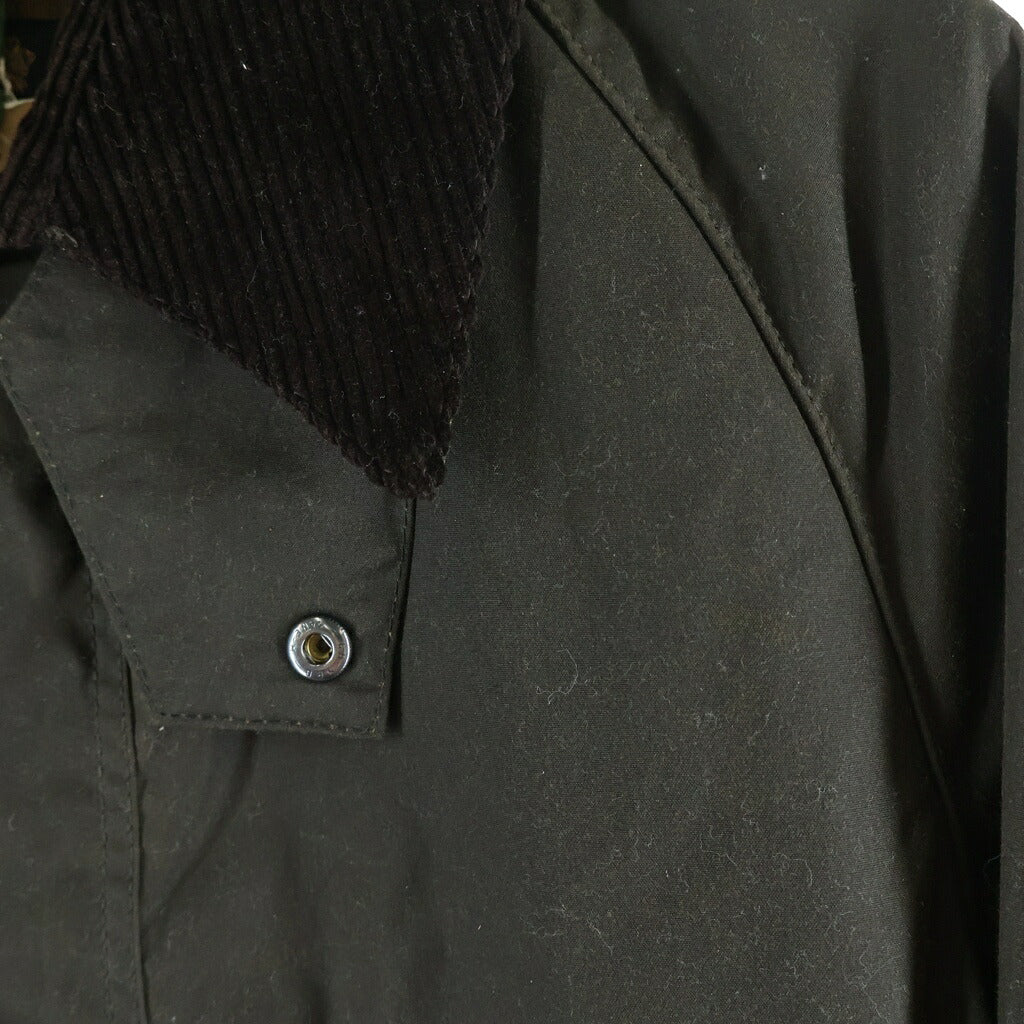 Barbour(バブアー) SPEY スペイ ワックス ショート 襟コーデュロイ 切り替え ジップアップ ジャケット オリーブ 242MWX1212