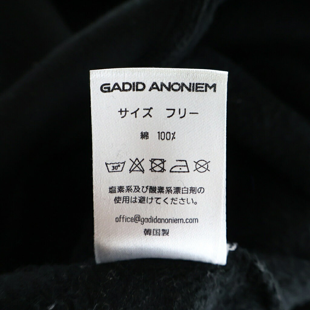 gadid anoniem(ガディッド アノニム) プリント クルーネック スウェット トレーナー ブラック