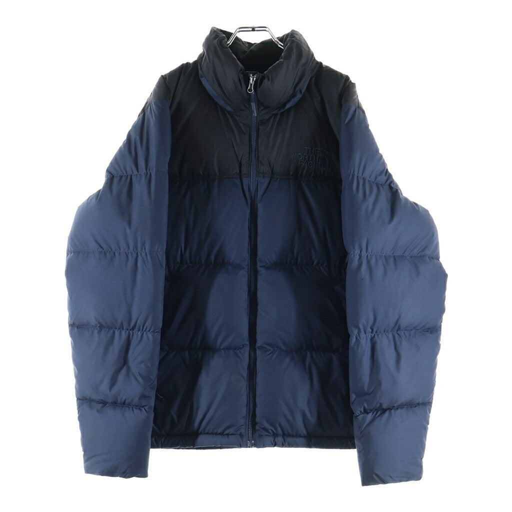 THE NORTH FACE(ザノースフェイス) Nuptse Jacketv ロゴ エンブロイド ヌプシ ダウン ジャケット アウター ネイビー