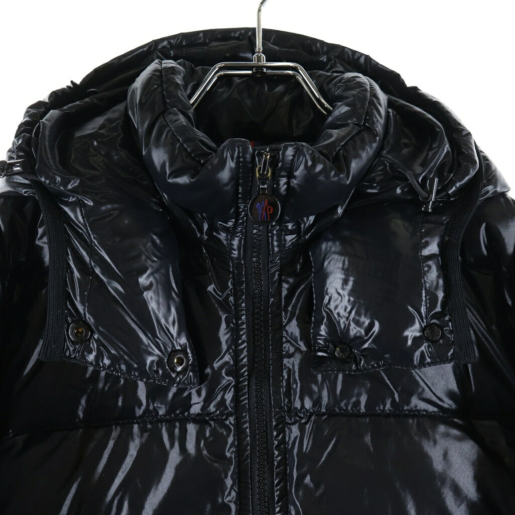 MONCLER(モンクレール) 09AW MOKA モカ ロゴ パッチ フーデット ジップアップ ダウン コート アウター ブラック 920-093-49348-50