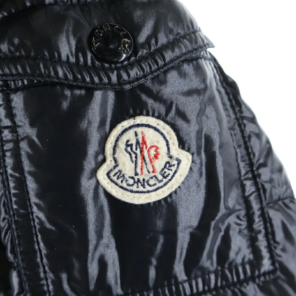 MONCLER(モンクレール) 09AW MOKA モカ ロゴ パッチ フーデット ジップアップ ダウン コート アウター ブラック 920-093-49348-50