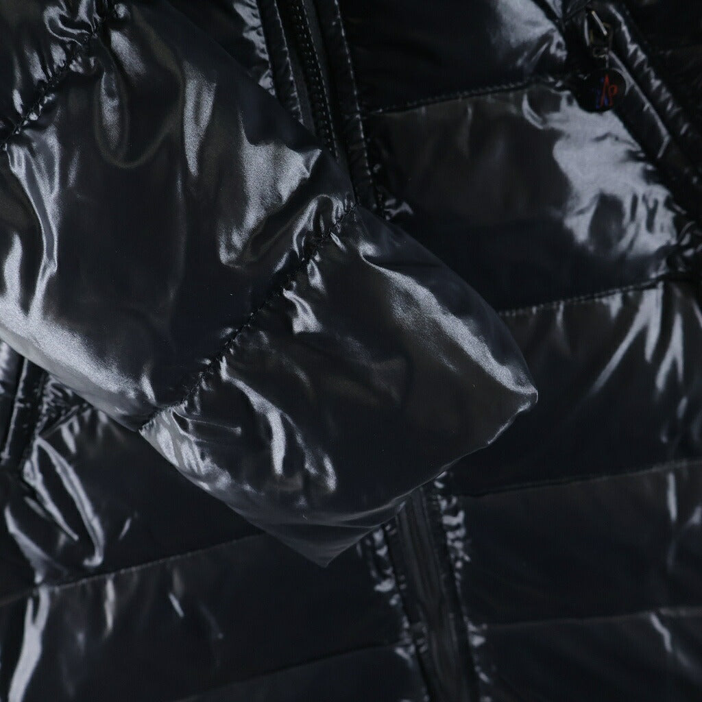 MONCLER(モンクレール) 09AW MOKA モカ ロゴ パッチ フーデット ジップアップ ダウン コート アウター ブラック 920-093-49348-50