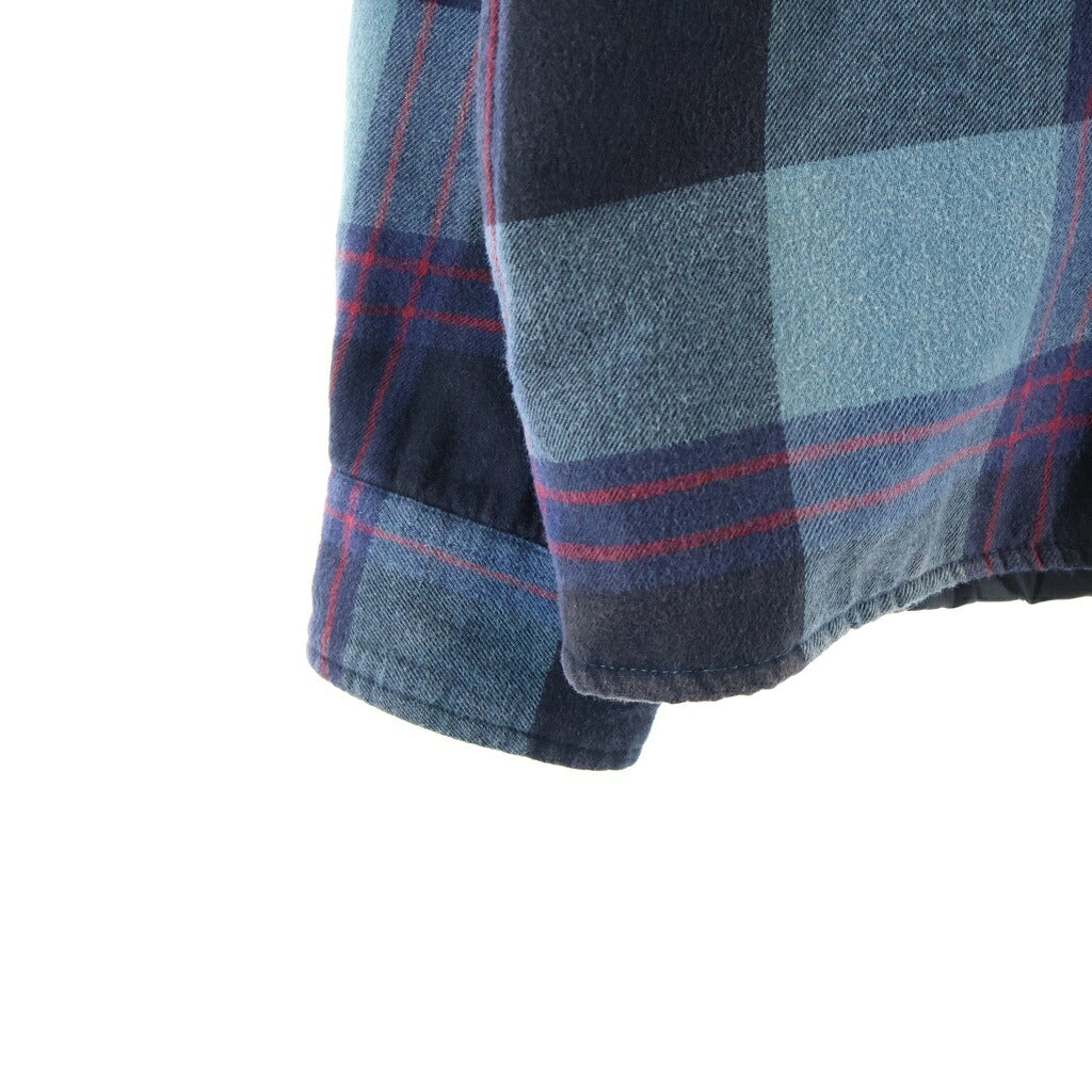 SUPREME(シュプリーム) 20AW Quilted Flannel Shirt バックロゴ エンブロイダリー キルティング フランネル チェック柄 長袖シャツ ジャケット ブルー