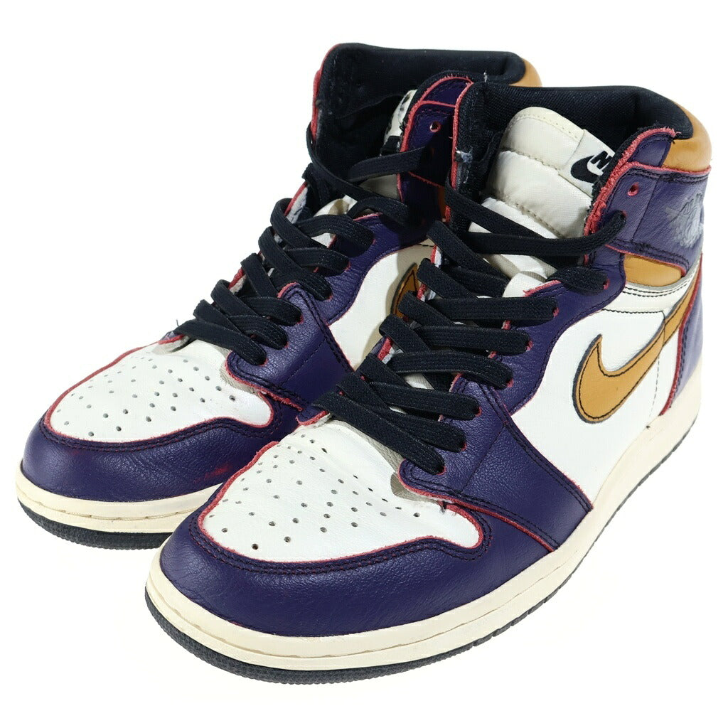 NIKE(ナイキ) AIR JORDAN 1 HIGH OG DEFIANT LA TO CHICAGO CD6578-507 エアジョーダン1 エルエートゥーシカゴ ハイカットスニーカー ホワイト/パープル US9/27cm