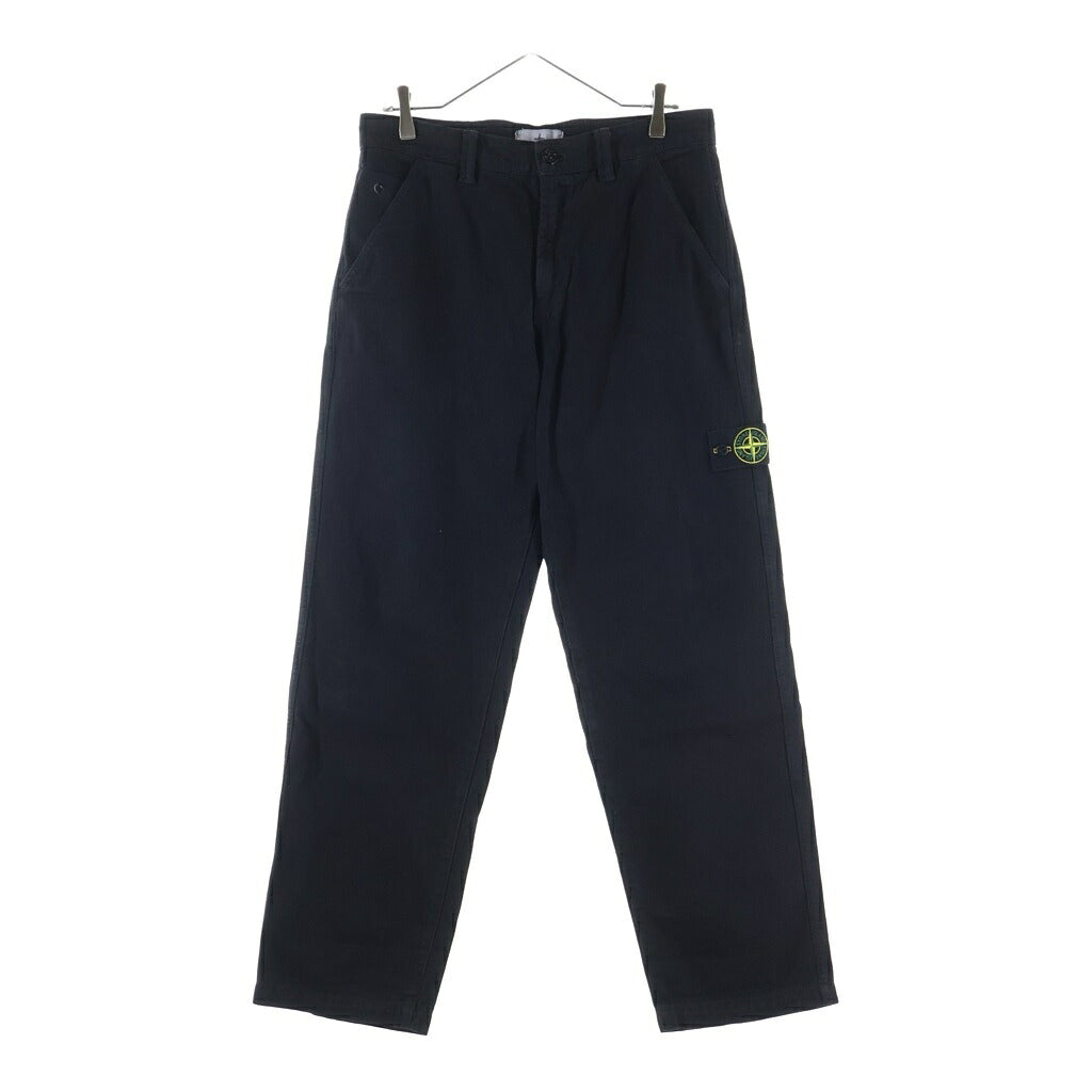 STONE ISLAND(ストーンアイランド) ロゴワッペン ニュートラル ストレート チノパンツ ブラック L2S153100014S0184