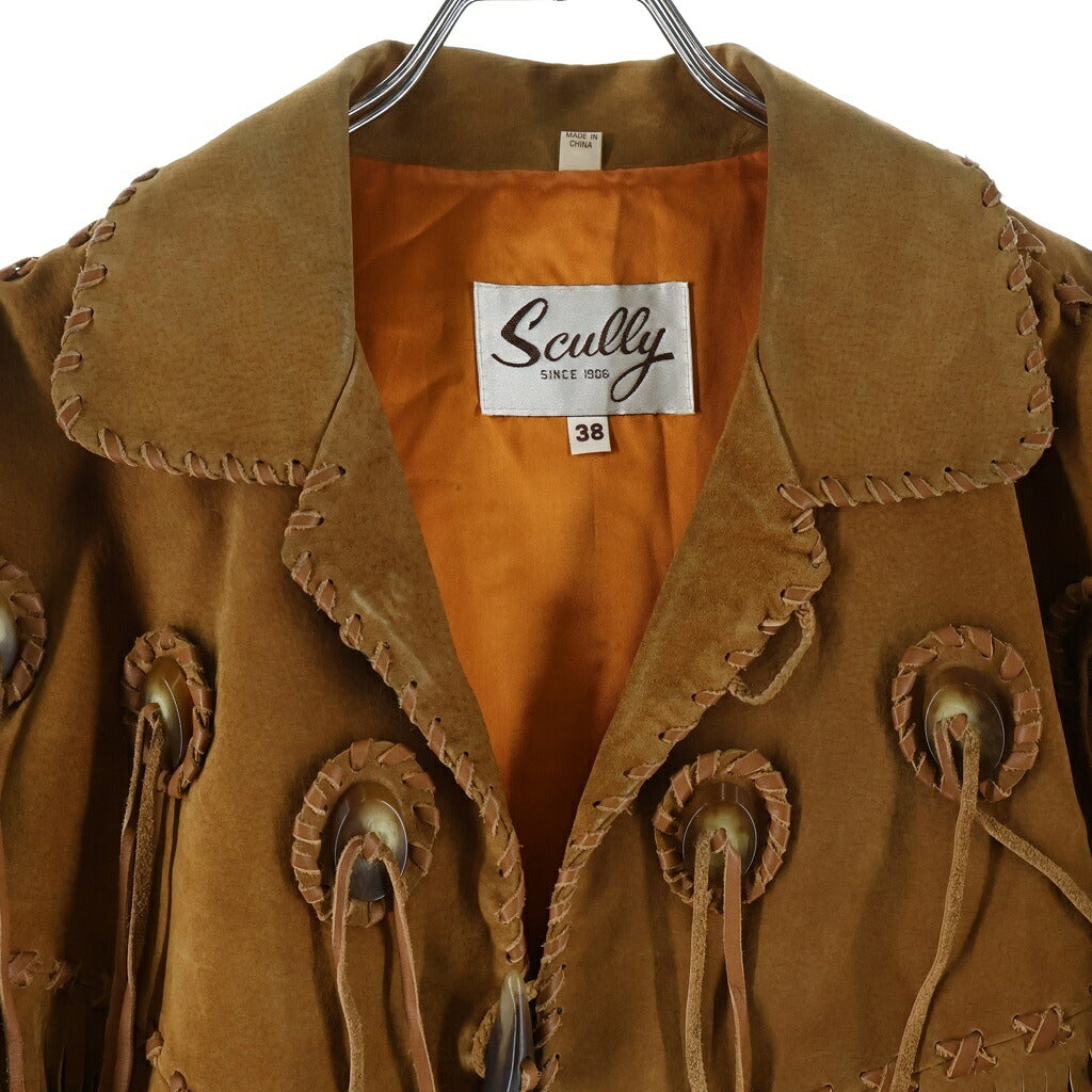 NO BRAND(ノーブランド) Scully スカリー スウェード フリンジ ウエスタンレザージャケット ブラウン