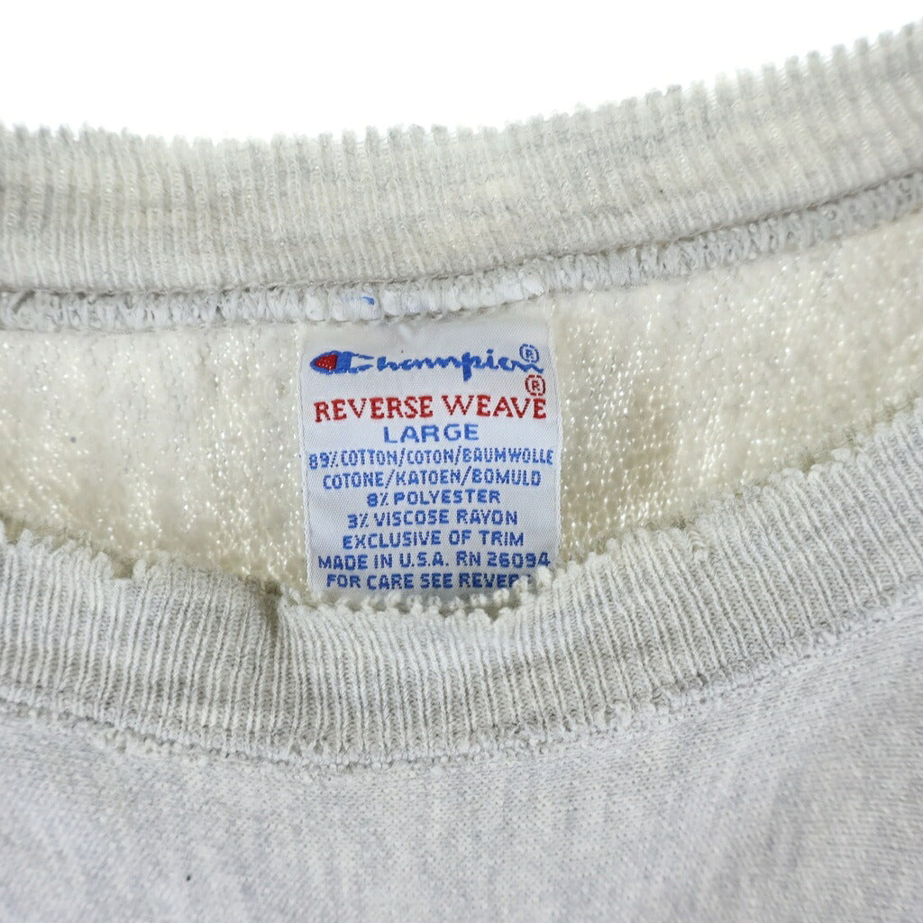 CHAMPION(チャンピオン) REVERSE WEAVE ロゴエンブロイダリー クルーネック スウェットシャツ グレー