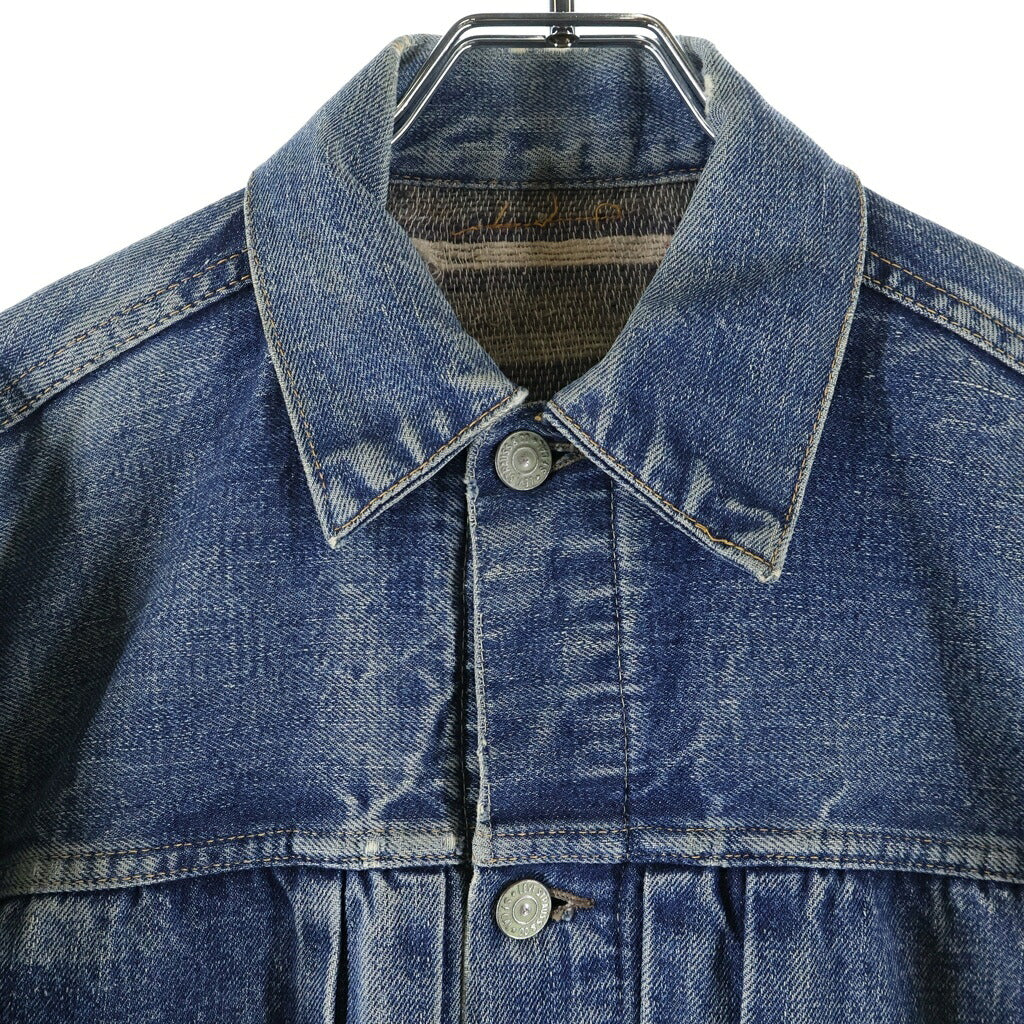 Levi's(リーバイス) 50-60S VINTAGE 517XX ヴィンテージ セカンド ボタン裏刻印なし 裏地ブランケット 両面タブ BIGE デニムトラッカージャケット インディゴ
