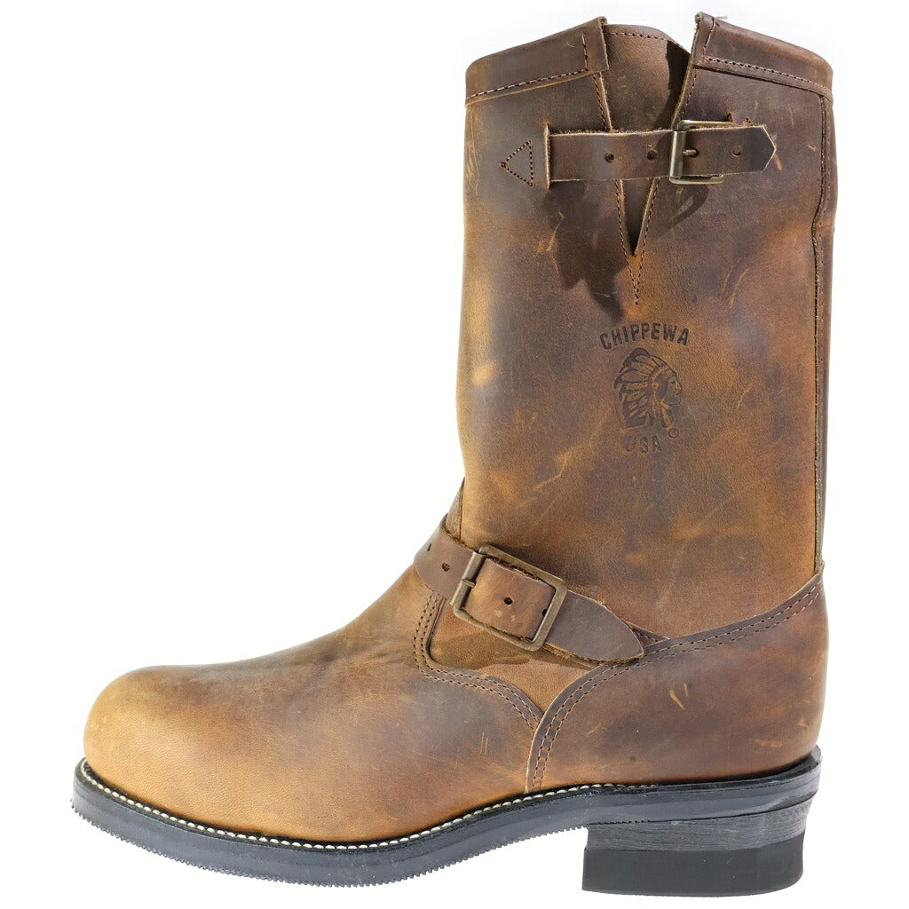 CHIPPEWA(チペワ) 11inch Tan Crazy Horse Engineer Boots クレイジーホース オイルドヌバック エンジニアブーツ ブラウン 27864