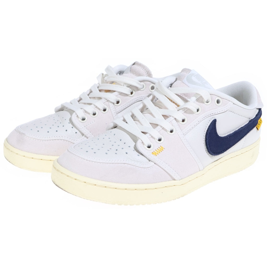 NIKE(ナイキ) ×UNION AIR JORDAN 1 LOW KO SAIL LEATHER ユニオン エアジョーダン1 ローカットスニーカー セイルレザー アイボリー/ネイビー US8/26cm DZ4864-100