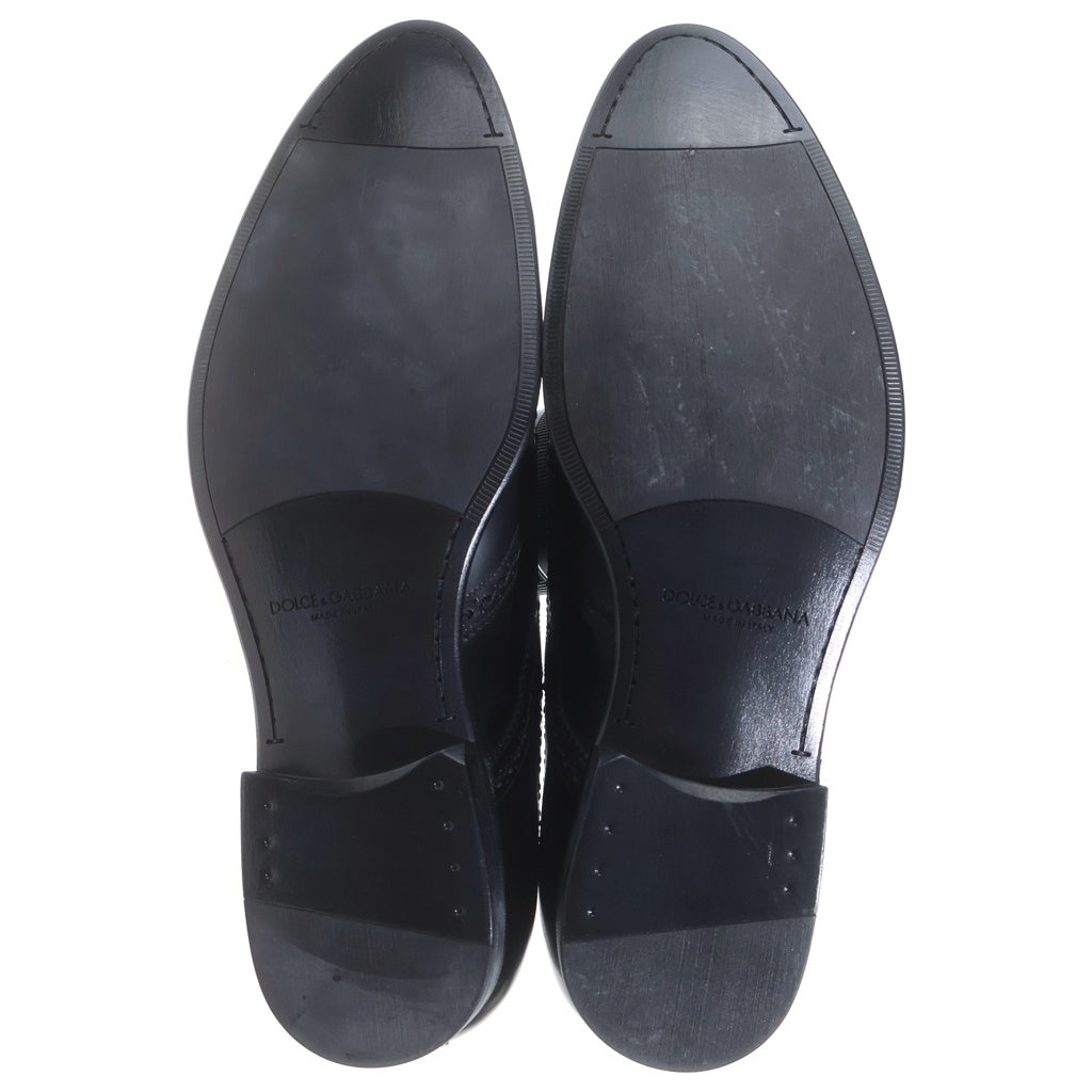 DOLCE & GABBANA(ドルチェアンドガッバーナ) メダリオン レザー レースアップ ドレスシューズ ブラック CA5357 箱