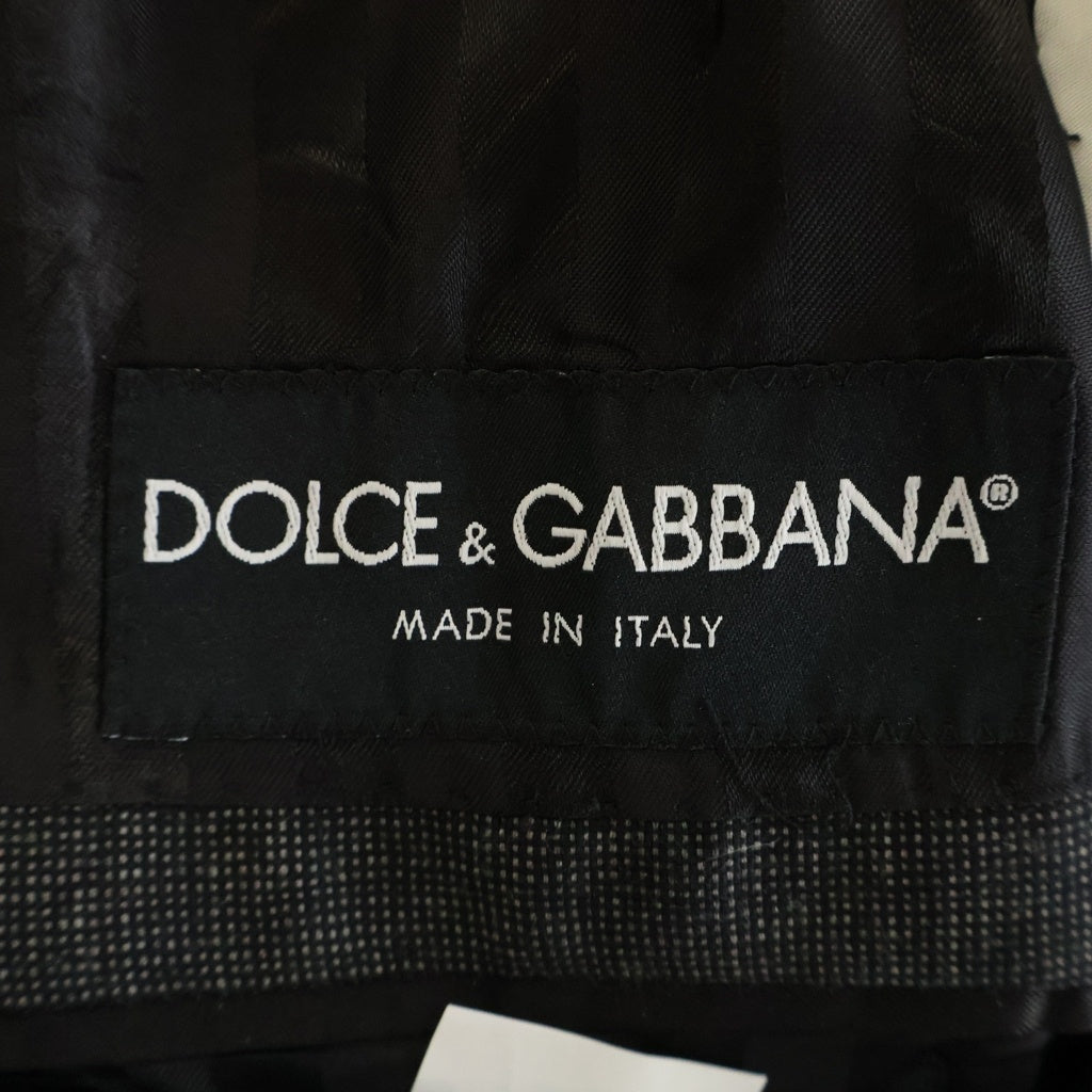 DOLCE & GABBANA(ドルチェアンドガッバーナ) ピークドラペル テーラードジャケット スラックスパンツ セットアップスーツ グレー S8031