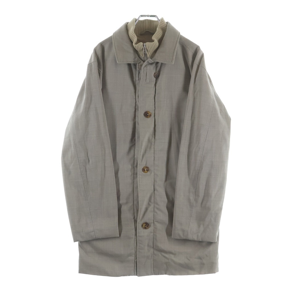 Loro Piana(ロロピアーナ) リブ襟 ジップアップ ステンカラー コート ベージュ