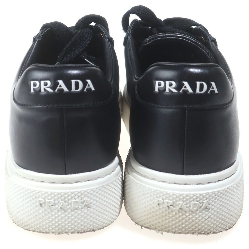 PRADA(プラダ) ローカット レザースニーカー ブラック #39 レディース