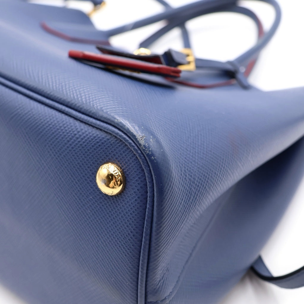 PRADA(プラダ) ドゥーブレ ミディアム サフィアーノ 2WAY ハンドバッグ ショルダーバッグ ネイビー 1BG775 レディース