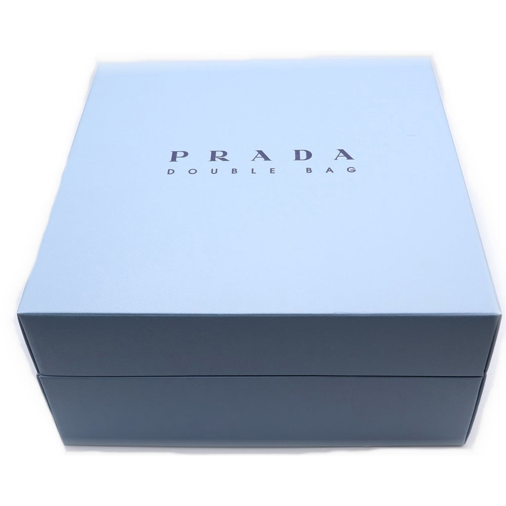 PRADA(プラダ) ドゥーブレ ミディアム サフィアーノ 2WAY ハンドバッグ ショルダーバッグ ネイビー 1BG775 レディース