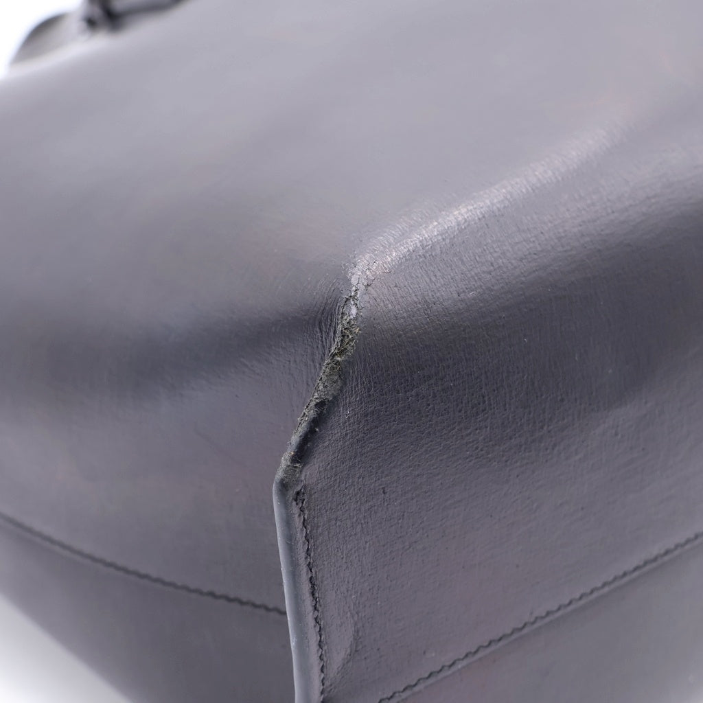 SAINT LAURENT PARIS(サンローランパリ) ロゴパンチングフリンジトートバッグ ハンドバッグ ブラック レザー 396906 レディース