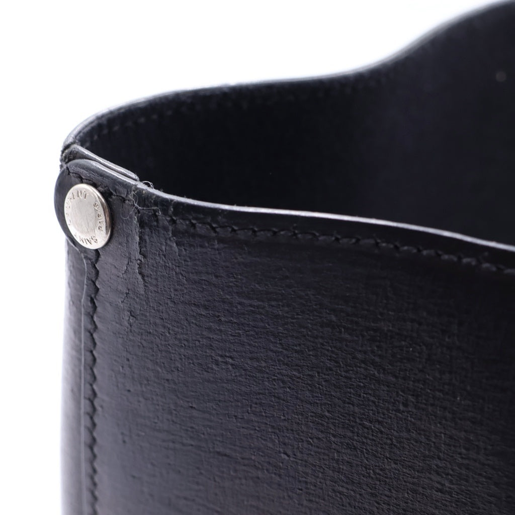 SAINT LAURENT PARIS(サンローランパリ) ロゴパンチングフリンジトートバッグ ハンドバッグ ブラック レザー 396906 レディース