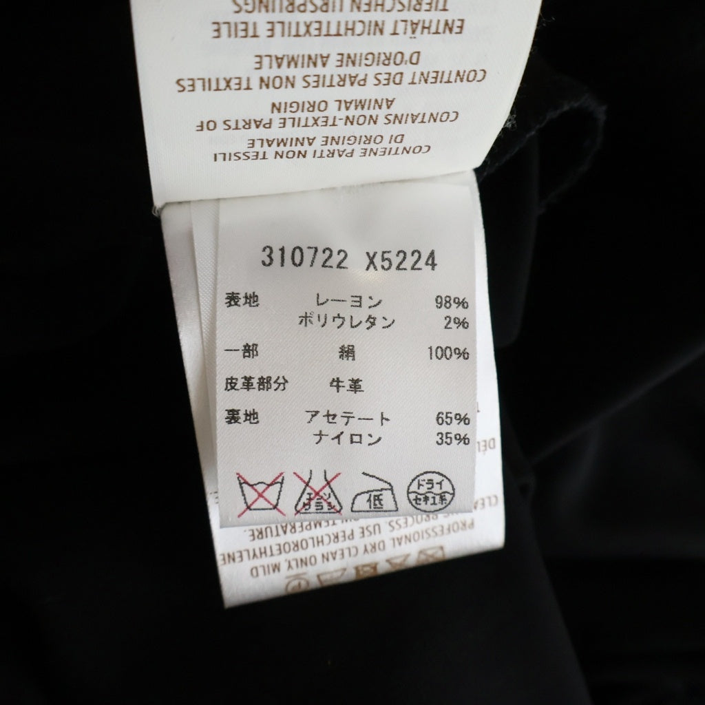 GUCCI(グッチ) ホースビットベルト レーヨン長袖ワンピース 素材切り替え ブラック レディース 310722