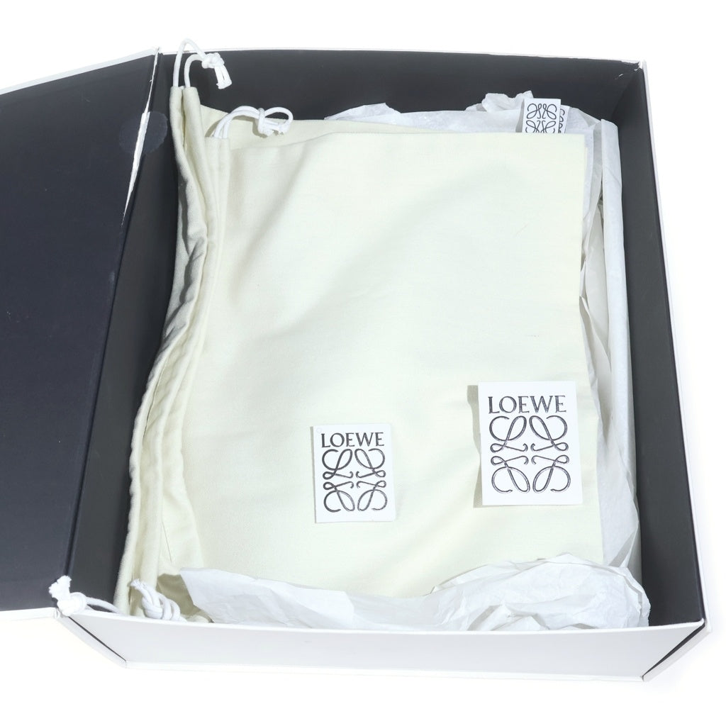 LOEWE(ロエベ) ロゴ コンバット レースアップ レザー ショートブーツ #37 ブラック レディース
